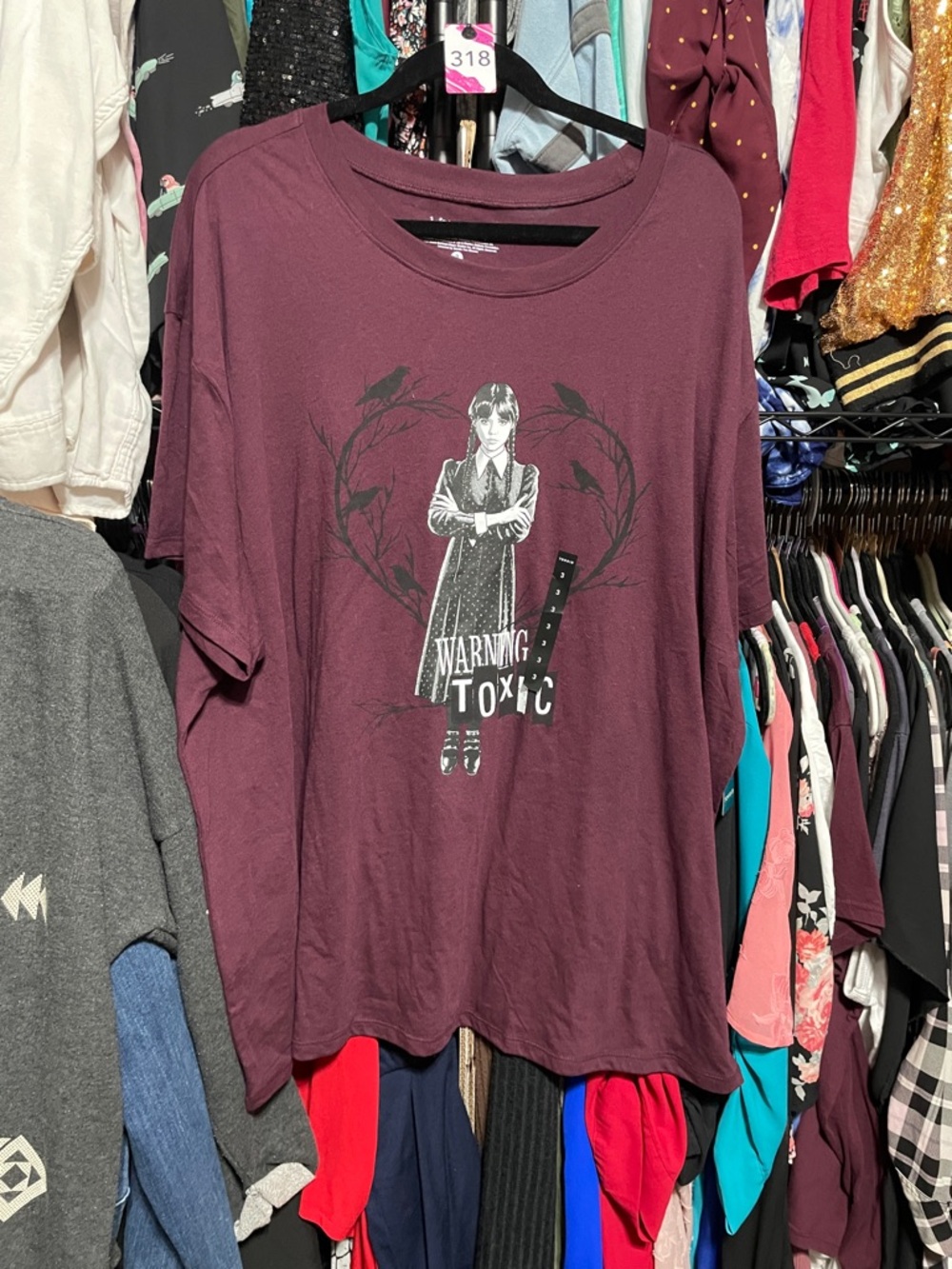 #318 size 3 torrid NWT “Wednesday” Graphic Tee - Warning Toxic